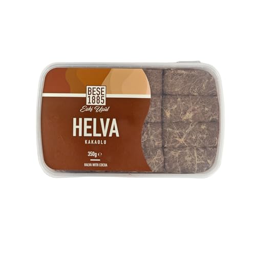 Halva Turco Artesanal Premium desde 1885 – Dulce de Sésamo Tradicional (350g) o Formato Tarta Gourmet (450g) – Sin Gluten, Vegano (Halva con Cacao)