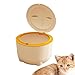 ShengQuanHao Hooded Cat Litter Bin with Lid Cat Trash Bin Reusable Portable Litter Tray for Small Animals Indoor Cats, Beige