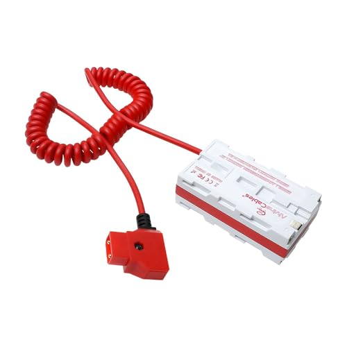 Batería simulada NP-F dual Alvin's Cables con cable flexible rojo de silicona 5