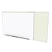 Ghent Style C 4 x 8 Feet Combination Board, Porcelain Magnetic Whiteboard and Vinyl Fabric Bulletin Board, Ivory , Made in the USA