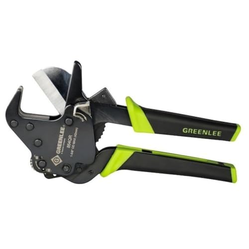 Greenlee 864QR Conduit Quick Release Ratcheting Pvc Cutter, Black and Green
