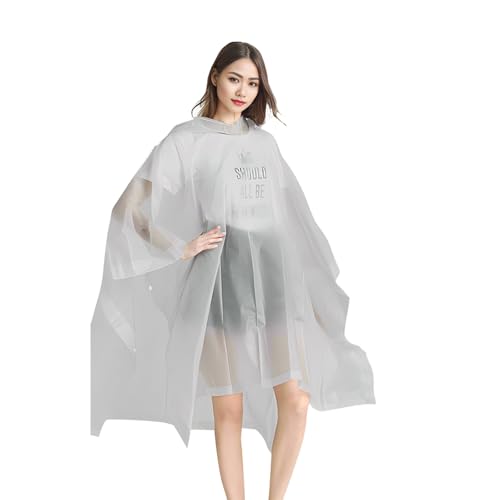 Yzpklhw Lot de 2 ponchos de pluie réutilisables en EVA pour homme et femme - Avec capuche - Pour la randonnée, le camping, le cyclisme, les voyages, gris, XXL