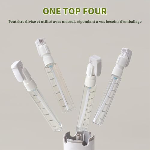 Flacon Distributeur de Voyage 4 en 1,Flacons Distributeurs de Voyage Rechargeables 4 en 1,Flacon Voyage Kit,Bouteilles de Voyage Anti-Fuite,avec Graduation et étiquette,pour Articles de Toilette – vue 5