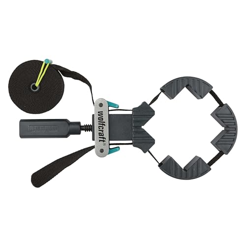 wolfcraft Rahmen-Bandspanner – Starke Spannhilfe mit 4 m Nylongurt, Exzenterhebel, ideal zum Verleimen von Bilderrahmen, Möbel, Regalen, Bau & Werkstatt - 3416000