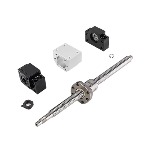 Metal Ball Screw nut SFU1604 Ball Screw Length 150-550mm Nut Seat Plus BKBF12 Support Seat Ball Screw Set(200mm)