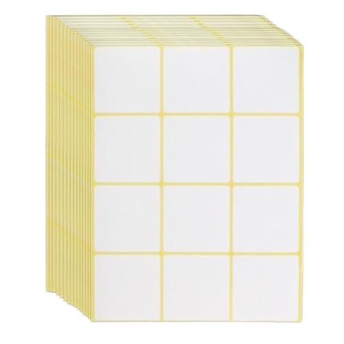 Lxtness 180 Piezas, 50 x 50 mm - Etiquetas Adhesivas Blancas Pegatinas，Etiquetas adhesivas de señalización