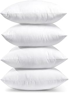 JOTOM Premium Cushion Inserts 45x45cm Cushion Inner Pads 18x18 Inch Bedding Decorative Square Pillows Inserts Soft Pillow Filling Pillow Stuffer for Sofa Couch Bed Cushions Set of 4 (White Pack of 4)