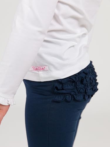 Image of RuffleButts Toddler Girl Merry & Bright Ruffle Leggings - Ankle Leggings | 75% Cotton 23% Spandex 2% Elastane, Breathable Lightweight, Elastic Waistband, Signature Rear Detail To 4T, Machine Washable