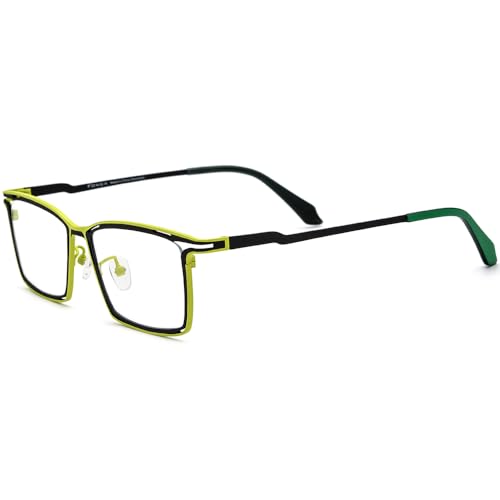 Image of FONEX Pure Titanium Glasses Frame Men Square Magnet Clip On Eyeglasses with Polarized Lens