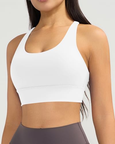 Image of Ama Larsi High Impact Strappy Sports Bra for Women | Padded Crisscross Back Supportive Running Yoga Workout Gym