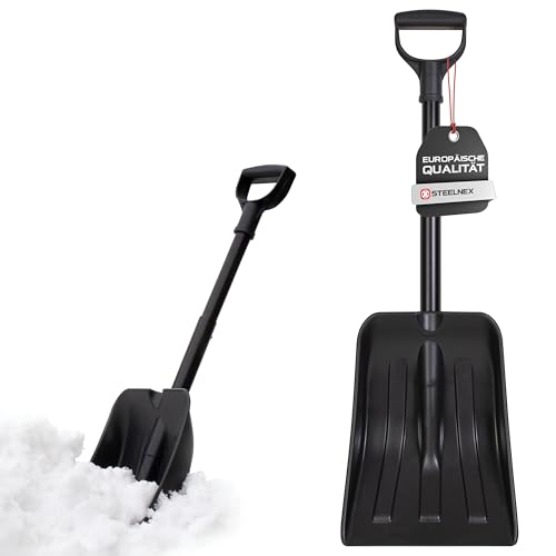 STEELNEX Schneeschaufel klappbar - Auto Schneeschieber Aluminium mit T-Griff - Kompakt Klappspaten für Winter Notfall - Gartenschaufel Lawinenschaufel Teleskopstiel