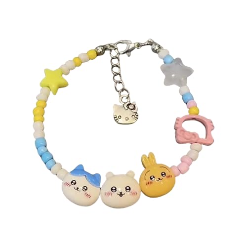 FDEETY Pulsera Animales Kawaii Colorida Cuentas Resina Ajustable Joyería Mujer...