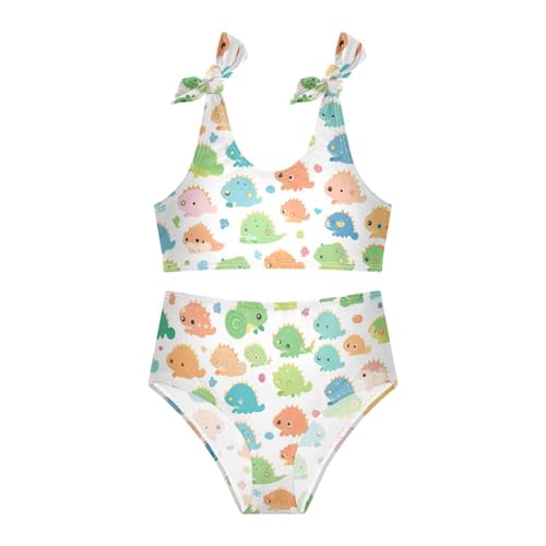 Chameleon Cute Cartoon Kids Colorful Girls Two Piece Bikini Sets Beach Swimsuit Swimming Suits Adjustable Shoulder Strap3