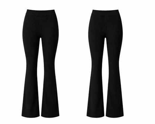 Pantalon à enfiler extensible côtelé femme lot de 2 longueurs de jambe ajustables