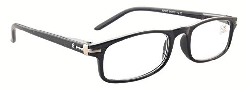 Image of Race Reading Glasses For Men & Women +1.00 to +3.00 Power - Black