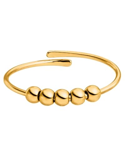 Purelei Shade Anxiety Ring - Fidget New Generation - Damenring aus langlebigem Edelstahl Wasserfeste Ringe in verstellbaren Größen erhältlich von 50-56 - Damenschmuck (Gold)