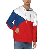 felpa con cappuccio classica stile repubblica ceca bandiera - unisex abbigliamento sportivo casual, stampa personalizzata sul petto, morbida ed elastica, con tascone
