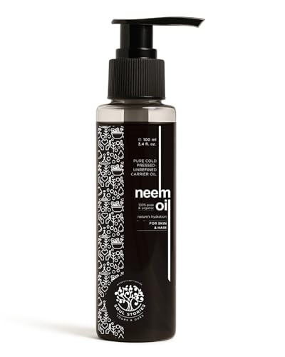 Image of Soul Stories Neem Oil 100ml | 100% Pure Cold Pressed Neem Oil for Hair & Scalp Care | Helps Control Dandruff, Reduce Acne Marks & Soothe Acne-Prone Skin | Lightweight Carrier Oil
