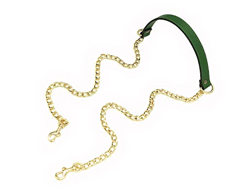 Chaîne de rechange 18 mm bandoulière cuir véritable vert version longue