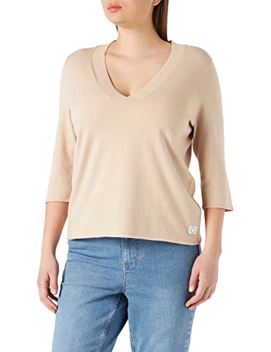 Comma CI Damen 3/4 Arm Pullover, 8212 Sandfarben, 44