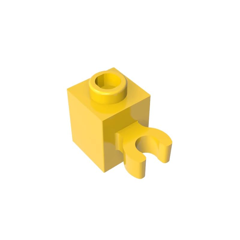XYEIUGO 60475 Hinge Brick Special 1x1 with Clip Vertical, Yellow, 50 PCS