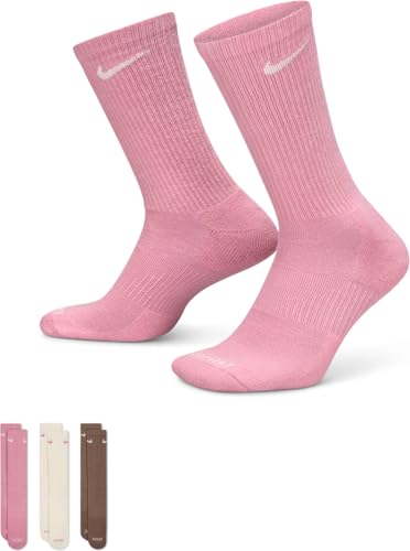 Nike Everyday Plus Cushioned Sock 3-Pack - Pink/White/Brown