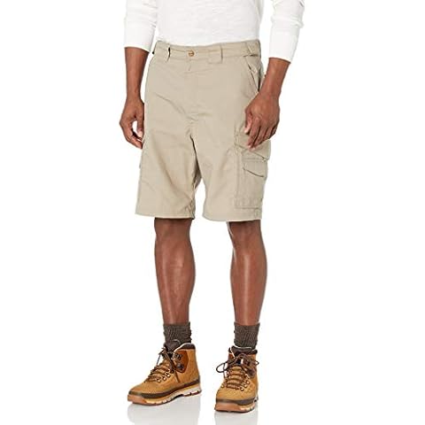 Tru-Spec 24-7 Series Original Shorts for Men, Cargo-Shorts with PRYM Snap, YKK Zipper, Comfort 9" Waistband, Water Resistant, Khaki - 38 Cover