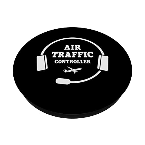 Great Air Traffic Controller Apparel Airport Operations PopSockets Swappable PopGrip, Black - Image 2