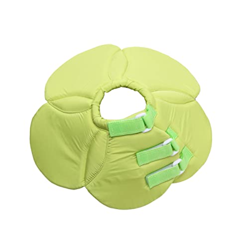 Collier élisabéthain tissu vert protection chien chaton collerette souple - 2
