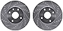 Dynamic Friction Company Rear Brake Rotors Drilled and Slotted Silver - 7002-74043