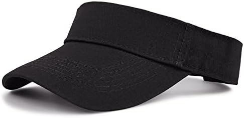 Unisex Solid Color Sun Visor Hats Lightweight Sun Visor with UV Protection for Women Men Portable Summer Visor Hats S Black