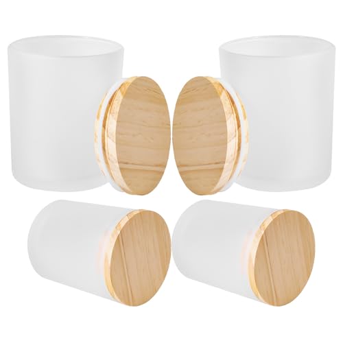 Pots à bougies haut de gamme en verre mat cylindrique avec couvercles étanches