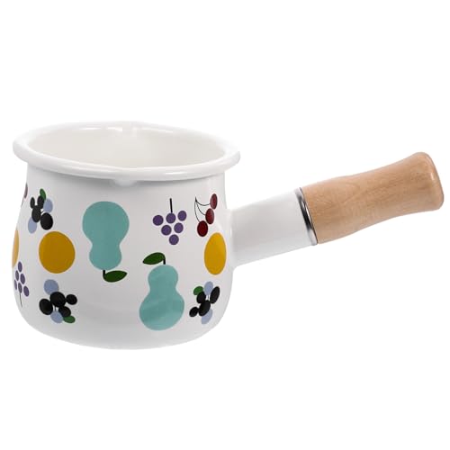 LALADEFIEE Danish Style Milk Pan Handle for Cooking Warmer Pot for Home Easy to Clean Random Style