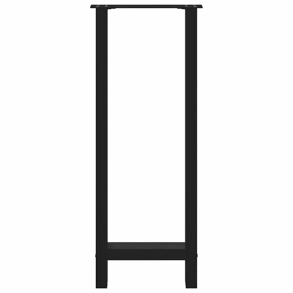 2 nogi do stołu barowego, czarne, 50 x (100-101) cm, stal malowana proszkowo, kwadratowe, regulowane nóżki poziomujące, stabilne nogi stołu do indywidualnej aranżacji stołu