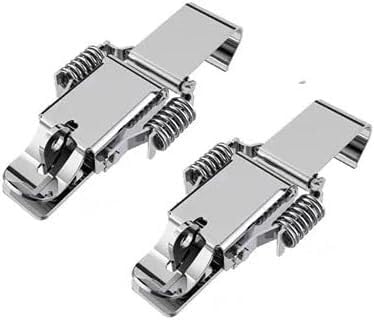 Spring Toggle Lock,Spring Loaded Locks Hasps,Toggle Latch,Spring Latch,2PCS, 304 Stainless Steel Double Spring Loaded Suitcase Chest Tool Box Locking Hardware Toggle Latch Hasp Buckle,(5 502 59 2)