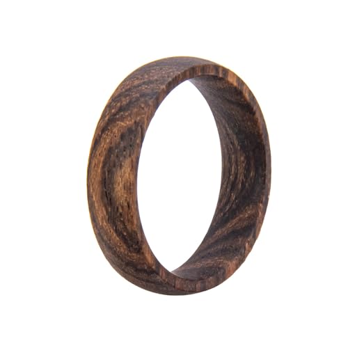 6mm 8mm Men Women Golden Sandalwood Ring Wood Anniversary Ring Band,Domed Wooden Wedding Ring Comfort Fit,Free Wooden Box