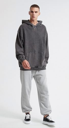 Trendy Mens Women Hoodie Oversized Acid Wash Men Sweatshirt Loose Heavyweight Streetwear Pullover3