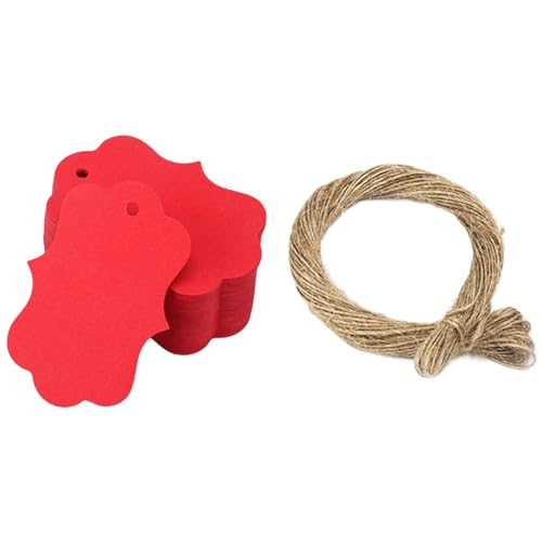 kowaku 100x etiquetas de presente penduradas em branco, decoração de casa, artesanato com corda, eti