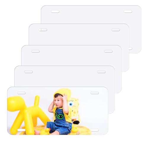 5 Pack Sublimation License Plate Blanks Metal Aluminum Automotive License Plate Thermal Transfer Custom Design for car License Plate