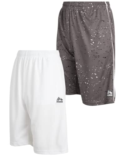 Rbx Boys' Athletic Shorts - 2 Pack Athletic Performance Mesh Basketball Gym Shorts (4-16), Size 14/16, Charcoal Splatter #TOP18