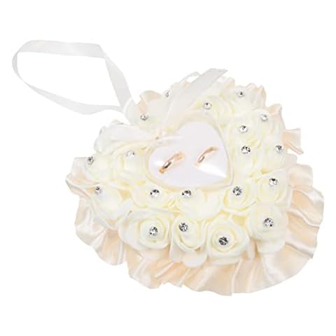 EXCEART Romantic Crystal Rose Ring Box Cover