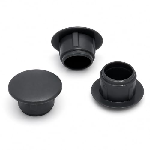 Image of (Pack of 40) Anthracite Gray Plastic Hole Plugs 0.51 inch x 0.35 inch (13 x 9 mm), Drill Hole Cover Caps, Furniture Hole Plug, Screw Hole Plugs