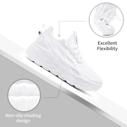 Women's Thick Soled Walking Shoes Slip On Height Increasing Sneakers Wide Comfortable Lightweight Breathable Work Outside3