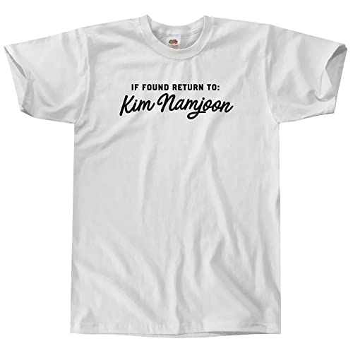 Outsdr Hombres Unisex If Found Return To Kim Namjoon Camiseta - White - Medium