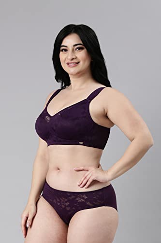 Enamor Women Nylon Blend Innovations Transform Ultralight, Everyday Minimizer Bra -Super Lift, Non-Padded, Wirefree, Full Coverage - F122