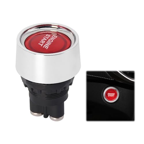 Bouton Poussoir Démarrage, 12V 50A Bouton Demarrage Voiture, Bout on De Déma rrage à Pression pour Voiture pour Vo iture Camion Bateau, Bo uton-Poussoir Multifonctionnel DC(Rouge）Bouton Poussoir 12v
