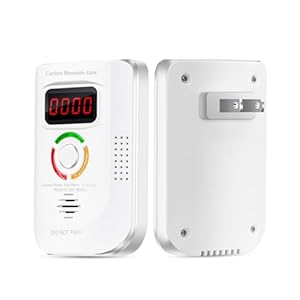 Carbon Monoxide Detector AC Plug in, CO Gas Monitor Alarm for Travel Plug in Wall, CO Sensor Detector with LED Digital Display for Home,Depot,Test Button (1)
