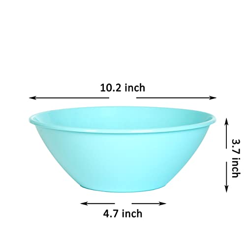 Youngever 10 inch 100 Ounce Plastic Mixing and Serving Bowls, Popcorn Bowls, Salad Bowls, Chip and Dip Serving Bowls, Set of 9 (Coastal) - Thumbnail 3