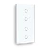 BSEED Touch Lichtschalter 2 Fach 1 Weg mit 2 Fach 1 Weg Wandschalter mit Glasscheibe 3-500W Berührungssensor EU Standard Wandlichtschalter 157mm – weiß
