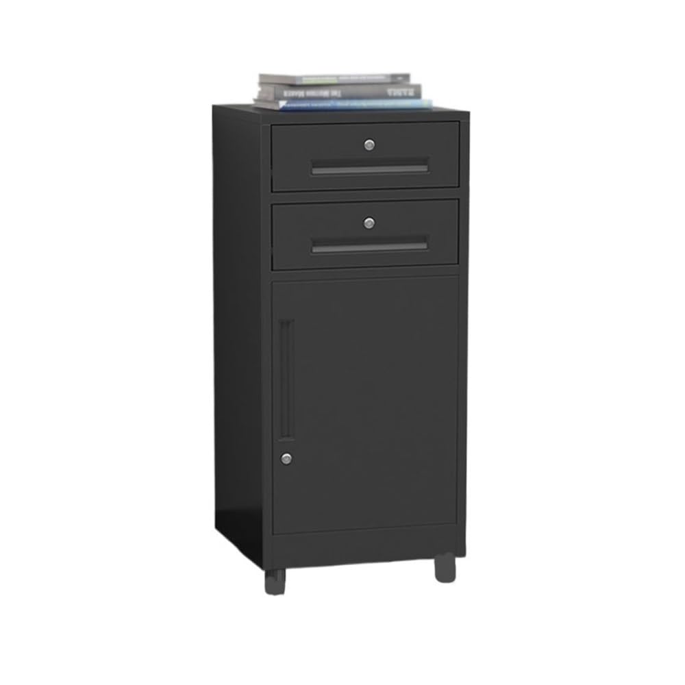 Aioneer File Cabinet Multifunctional File And Archive Cabinet Steel Double Drawer Cabinet Balcony Bookcase Storage Cabinet Office Ing Cabinet Filing Cabinet-Black